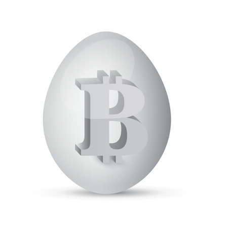 bitcoin egg illustration design graphic over whiteのイラスト素材
