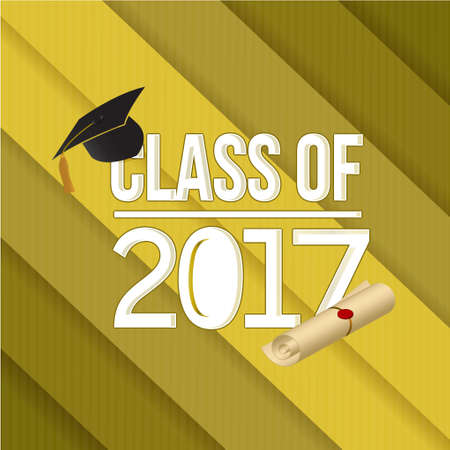 class of 2018 white sign illustration design graphic over a gold backgroundのイラスト素材