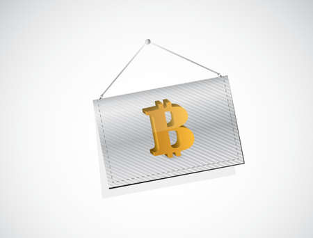 bitcoin hanging sign concept illustration design isolated graphicのイラスト素材