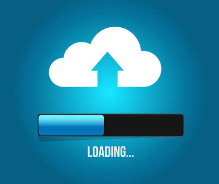uploading cloud computing content. illustration design graphicのイラスト素材