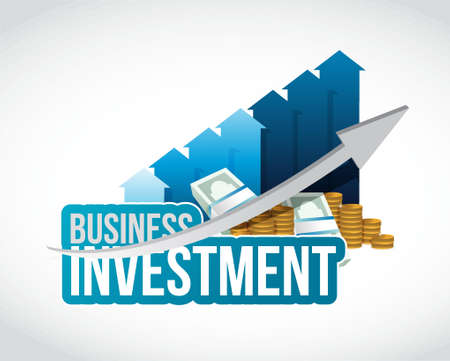 Business investment cash and graph sign concept illustration design isolated over whiteのイラスト素材