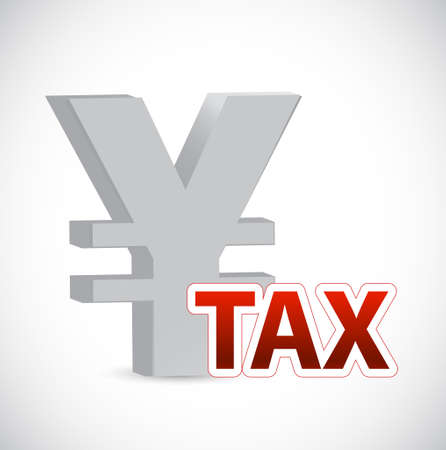 yen tax sign concept illustration design isolated over whiteのイラスト素材