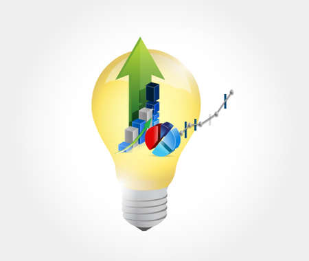 light bulb business profits illustration design over a white backgroundのイラスト素材