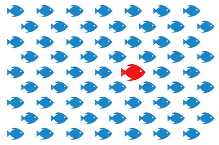 Follow the leader. Pattern diagram concept illustration. Design over a white backgroundのイラスト素材