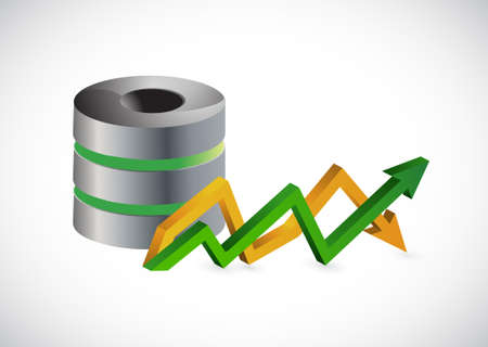 server and up and down arrow business graph isolated illustration designのイラスト素材