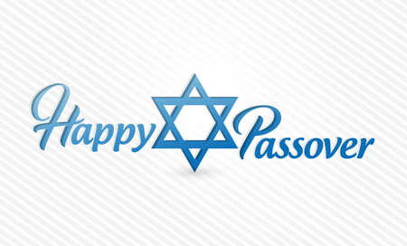 Happy passover sign card illustration design over a white backgroundのイラスト素材