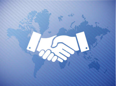 International agreement handshake concept illustration design isolated over whiteのイラスト素材