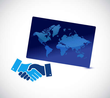 Global agreement handshake concept illustration design isolated over whiteのイラスト素材