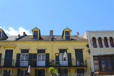 Colorful architecture in the French Quarter in New Orleans, Louisiana.のeditorial素材