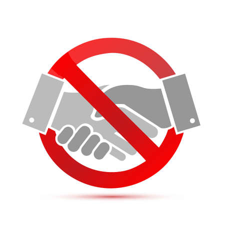 negative. no handshake concept illustration design graphicのイラスト素材