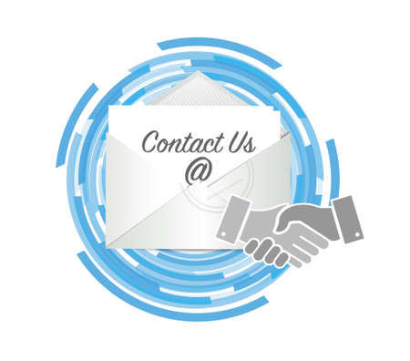 contact us handshake concept illustration design graphicのイラスト素材