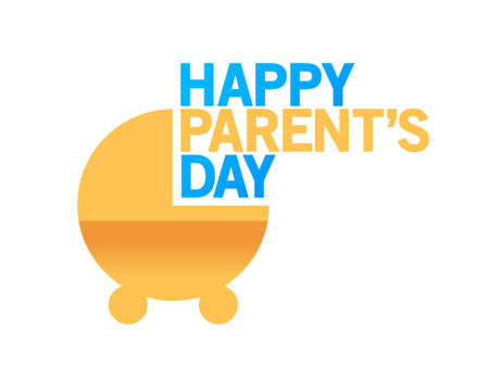 Happy parents day stroller sign concept illustration design graphic over whiteのイラスト素材