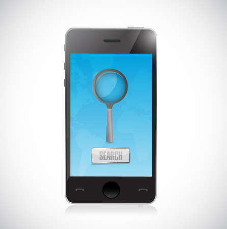 searching for information on a mobile phone. illustration designのイラスト素材