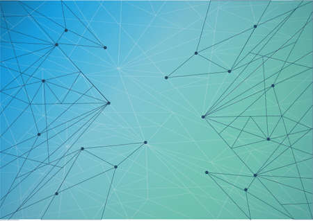 Technology network diagram link. green and blue illustration backgroundのイラスト素材