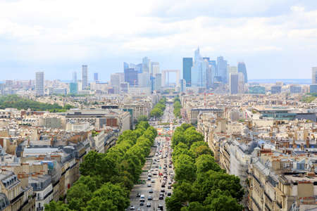 PARIS, JULY 2017: Skyline of Paris city towards La Defense district, Franceのeditorial素材