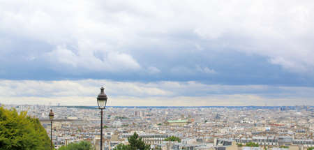 View of Paris from the Sacre Coeur in Montmartre hill. Paris, Franceのeditorial素材