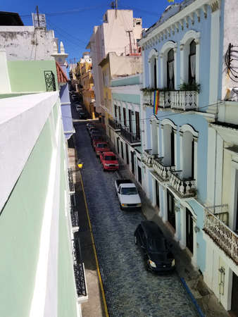 Old town San Juan, Puerto Rico. Sunny Summer dayのeditorial素材