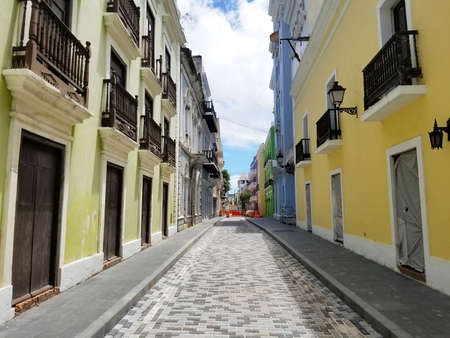 Old town San Juan, Puerto Rico. Sunny Summer dayの写真素材