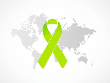 Lymphoma ribbon world map illustration design over a white backgroundのイラスト素材