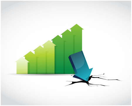 green graph depression. Vector Illustration. isolated over a white backgroundのイラスト素材