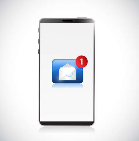 New message on mobile phone. Concept. Vector Illustration. isolated over whiteのイラスト素材