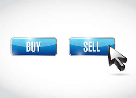 sell over buy click button. vector illustration. isolated over a white backgroundのイラスト素材