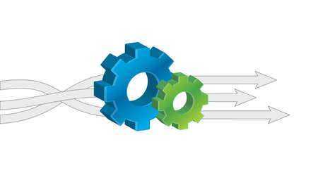 Input Output Gears sign vector illustration. isolated over a white backgroundのイラスト素材