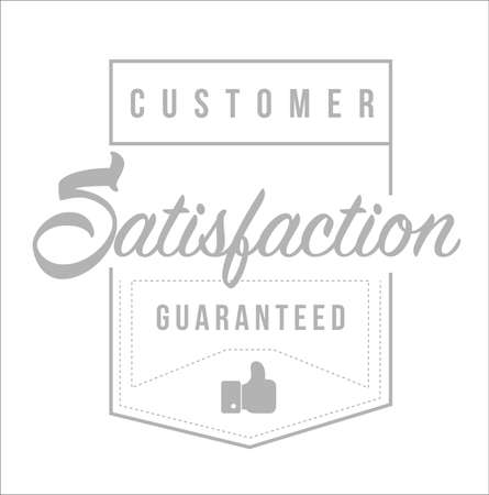 Customer Satisfaction guaranteed Modern stamp message design isolated over a white backgroundのイラスト素材