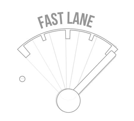 Fast lane speedometer message concept illustration isolated over a black backgroundのイラスト素材