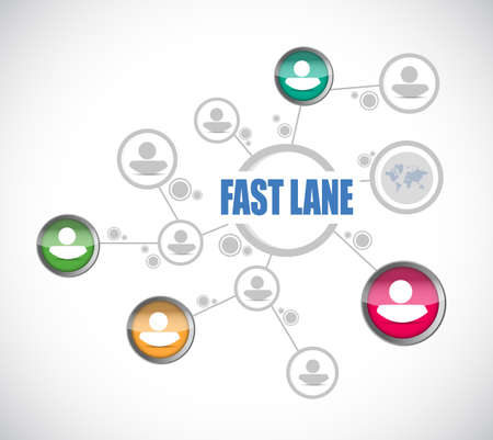 Fast Lane Pattern Fast lane Network diagram concept illustration isolated over a white ...