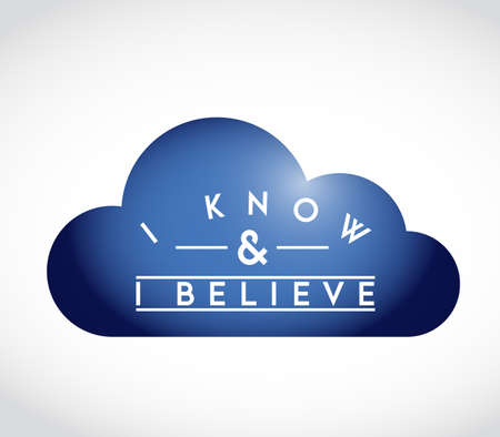 I Know, I Believe union cloud concept. infographic illustration. white Backgroundのイラスト素材