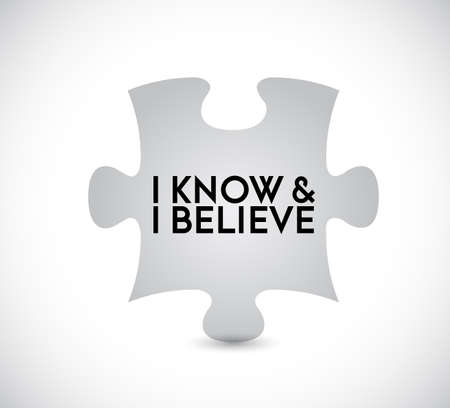 I Know, I Believe puzzle pieces union concept. infographic illustration stampのイラスト素材
