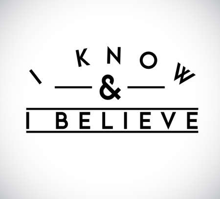 I Know, I Believe union text stamp concept. infographic illustration. Gray Backgroundのイラスト素材