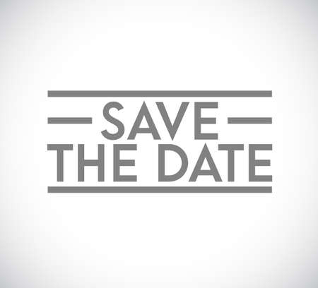 Save the date stamp concept. infographic illustration. white Backgroundのイラスト素材