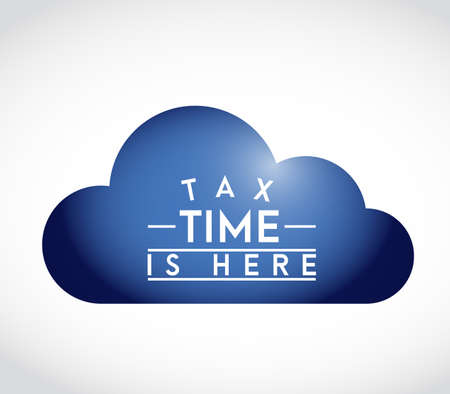 Tax time is here cloud icon illustration design over a white background のイラスト素材