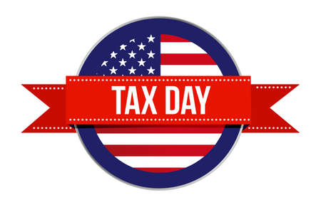 US tax time sign seal illustration isolated over a white backgroundのイラスト素材