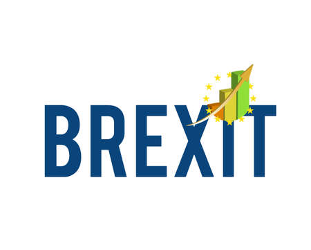 brexit graph sign illustration design over a white backgroundのイラスト素材