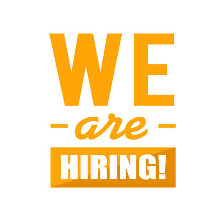 We are hiring sign illustration design over a white backgroundのイラスト素材