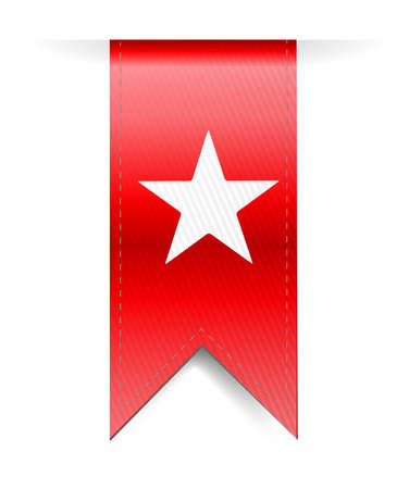 white star over a red banner illustration isolated over a white backgroundのイラスト素材