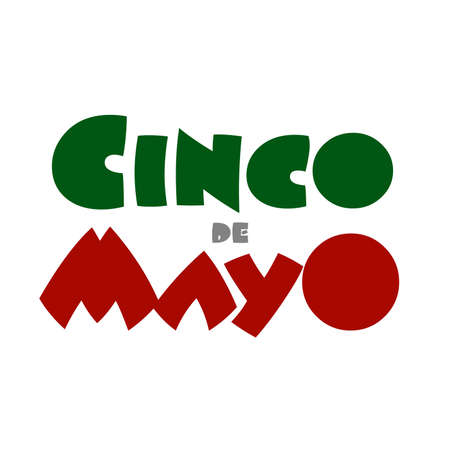 Cinco de mayo celebratory holiday sign isolated over qhiteのイラスト素材