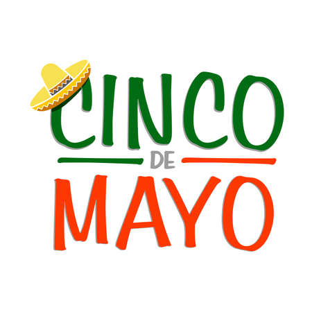 Cinco de mayo celebratory holiday sign isolated over qhiteのイラスト素材