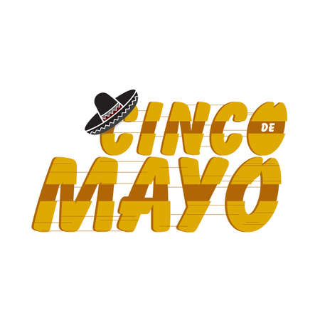 cinco de mayo traditional fiesta holiday sign isolated over a white backgroundのイラスト素材