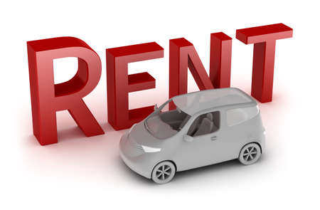 Rent a car isolated on white. My own design の写真素材