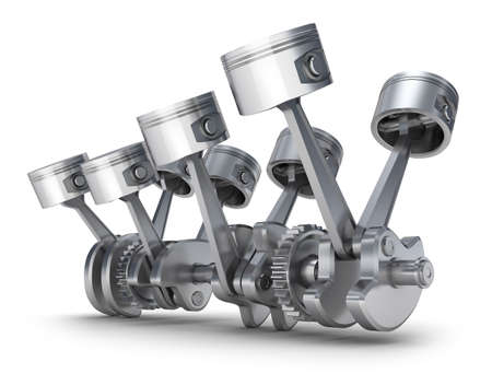 V8 engine pistons  3D image の写真素材