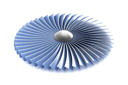 Gas Turbine Jet Engine part over white