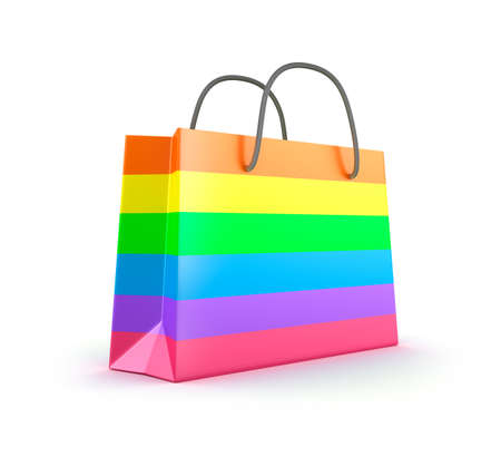 Colorful shopping bag  Isolated on whiteの写真素材