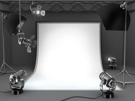 Photo studio equipment background の写真素材