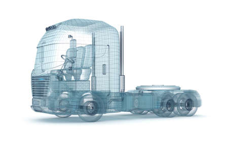 Mesh truck isolated on white  My own design