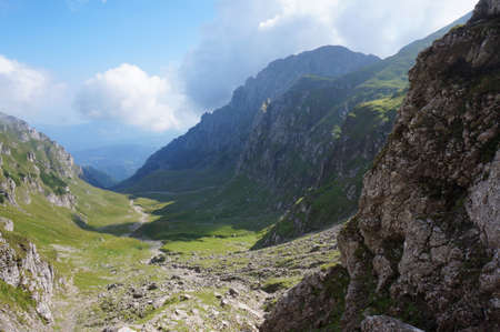 Sunny morning in the Romania mountainsの写真素材