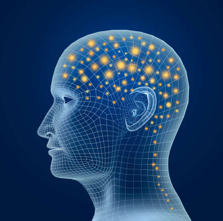 Brain, and pulses. process of human thinking Brain, and pulses. process of human thinking